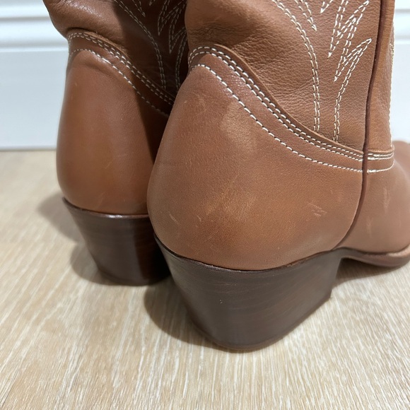 Steve Madden Leather Brown Heeled Boots Western Boho Winter Women's Size 7 - Picture 9 of 9